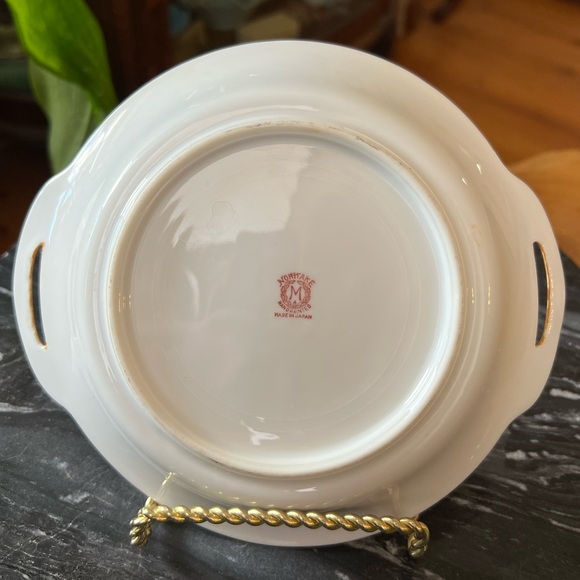 Antique Noritake Morimura Peach Lusterware Floral Handled Dish Japanese 1910’s - Picture 9 of 10